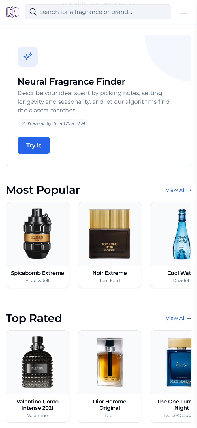 FragLibrary mobile website screenshot