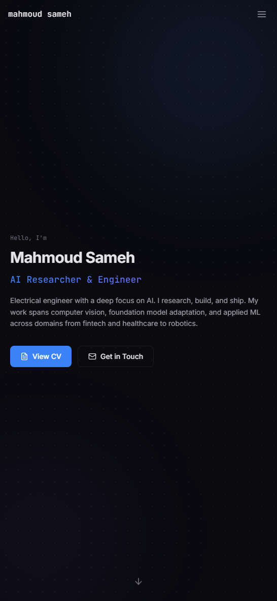 Mahmoud Sameh mobile portfolio screenshot